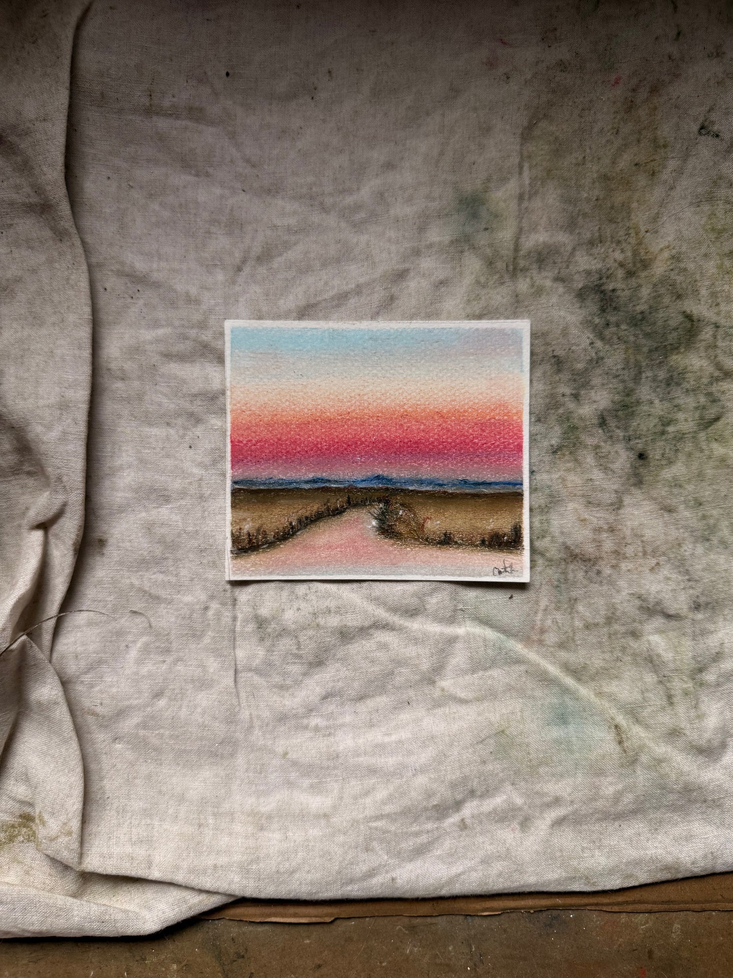Watercolor Sunset -4x4”